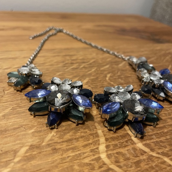 Necklace Fashion Jewelry Blue Geometric Pattern Accessory - Picture 4 of 8